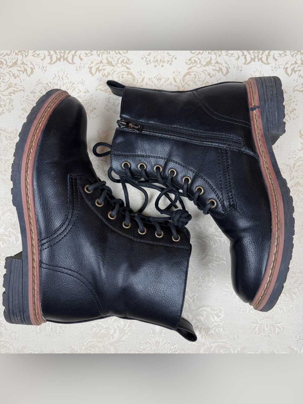 Vepose Black Boots, 6, Combat, Nice